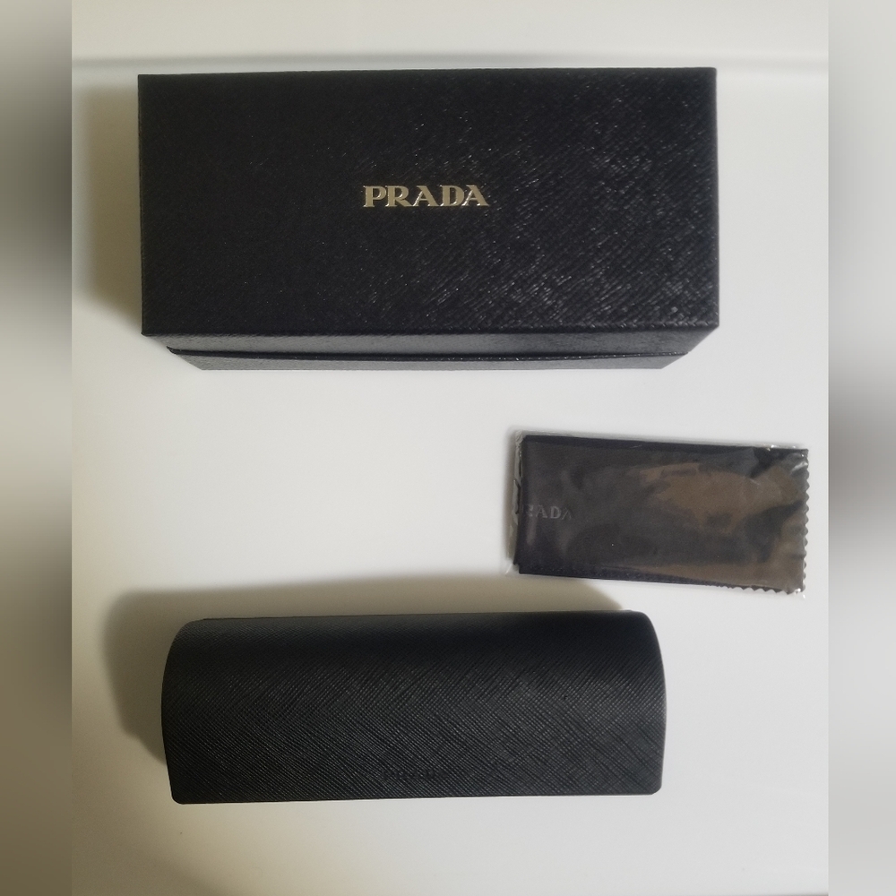 Prada Black Textured Eye Glass Case